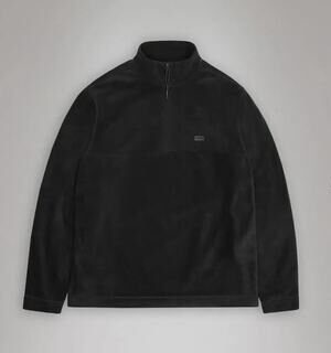 Rains Addis Fleece Quarter Zip Pullover Sweater Black Size Large